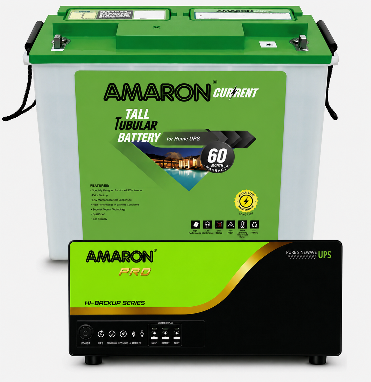 Amaron - 150 ah battery and HB850AP inverter with Exchange