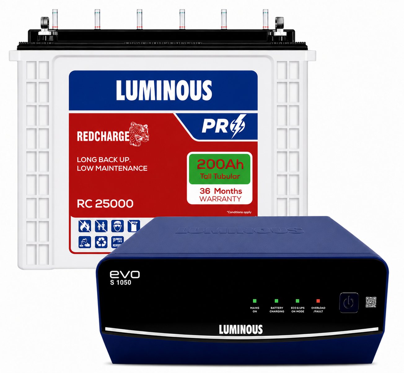 Luminous - 200ah battery and EVO s 1050 inverter with Exchange